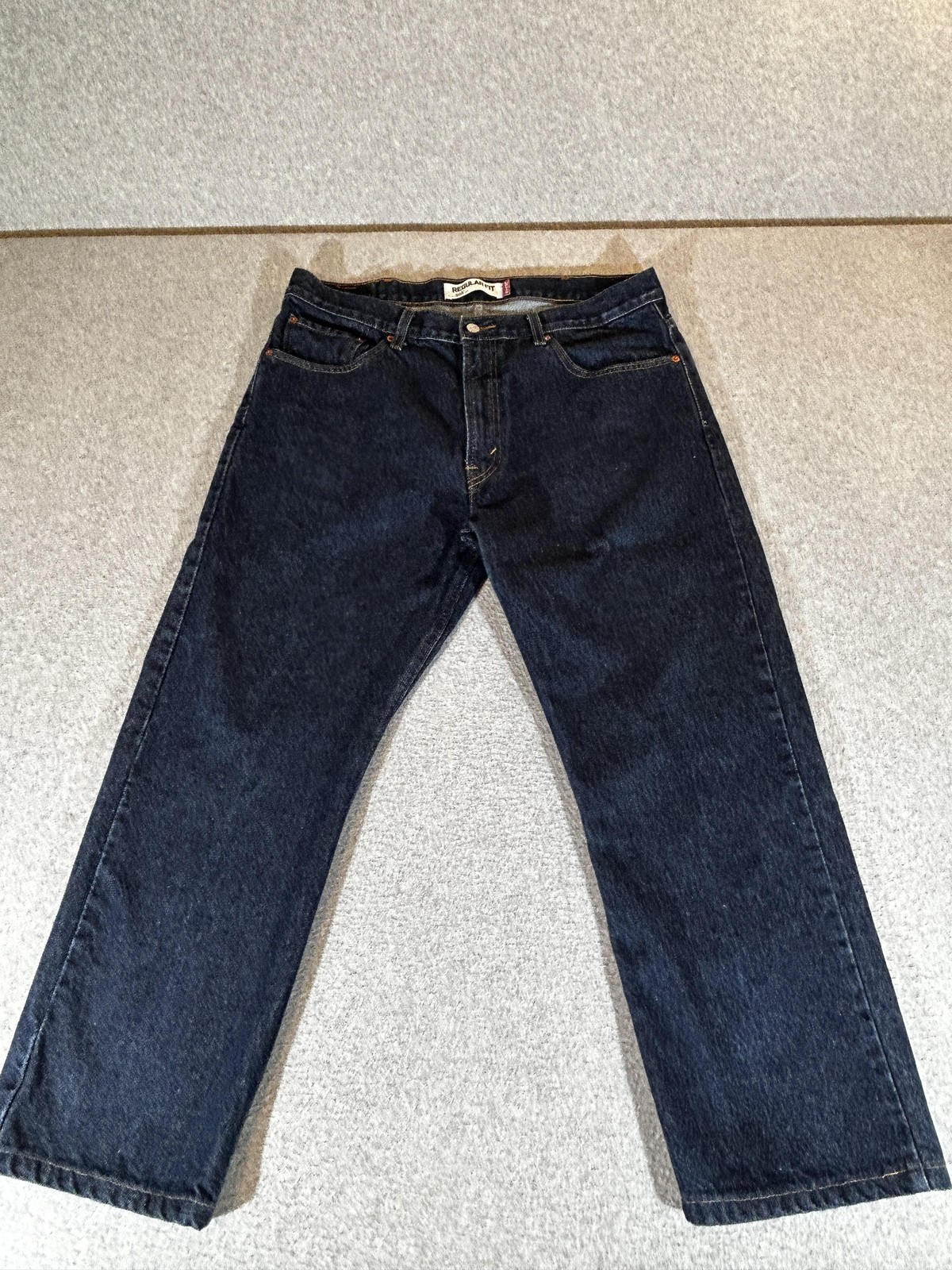 Levis 505 Jeans Mens 38×30 Regular Fit Straight Dark Wash Blue Americana Classic