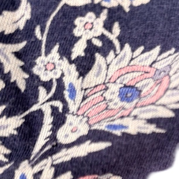 Lucky Brand Floral Blouse Womens Large Navy Blue Square Neck Boho Top