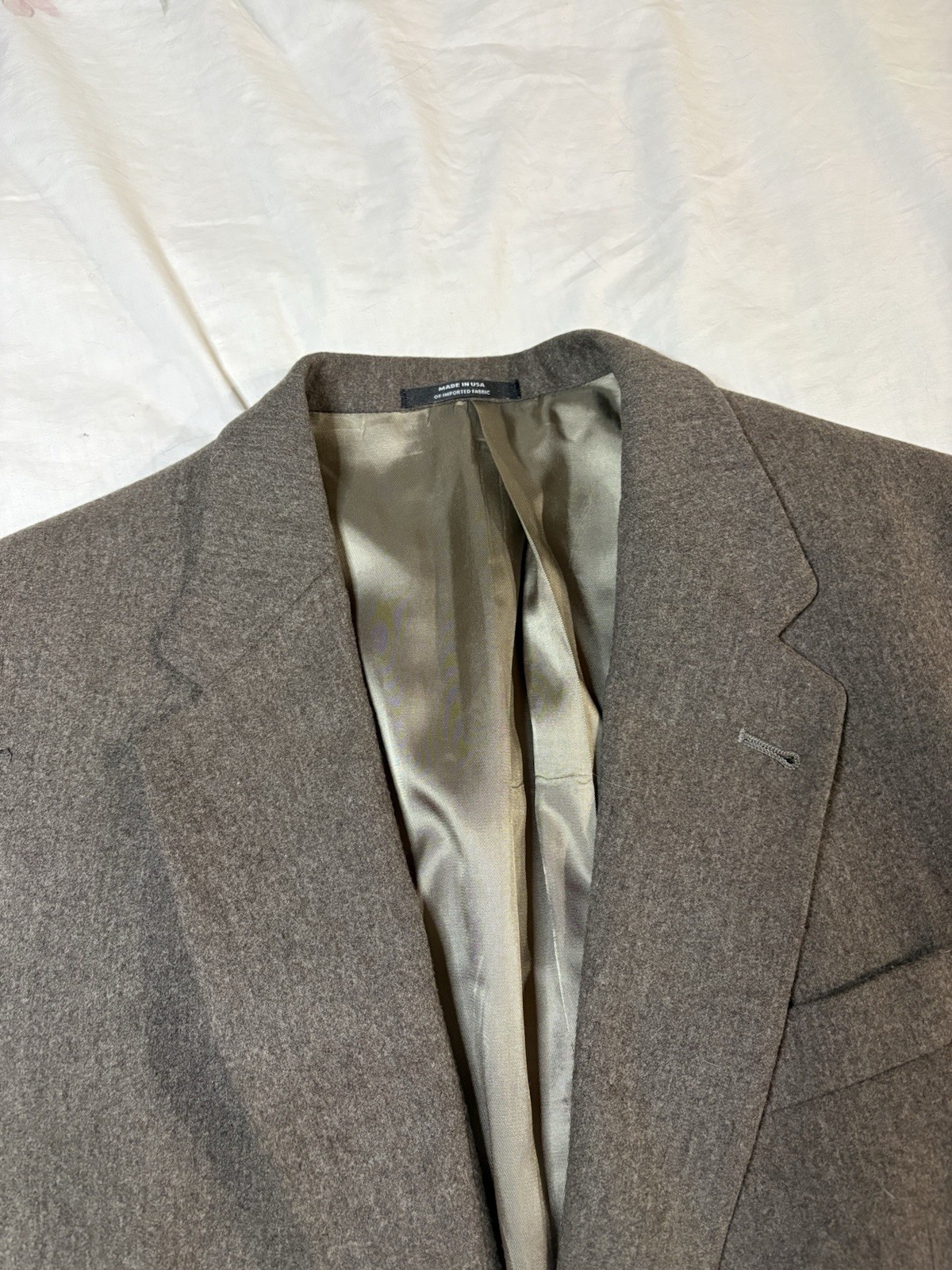 Hart Schaffner Marx Men’s Gray Solid Sport Coat 42R 2-Button Notch Lapel