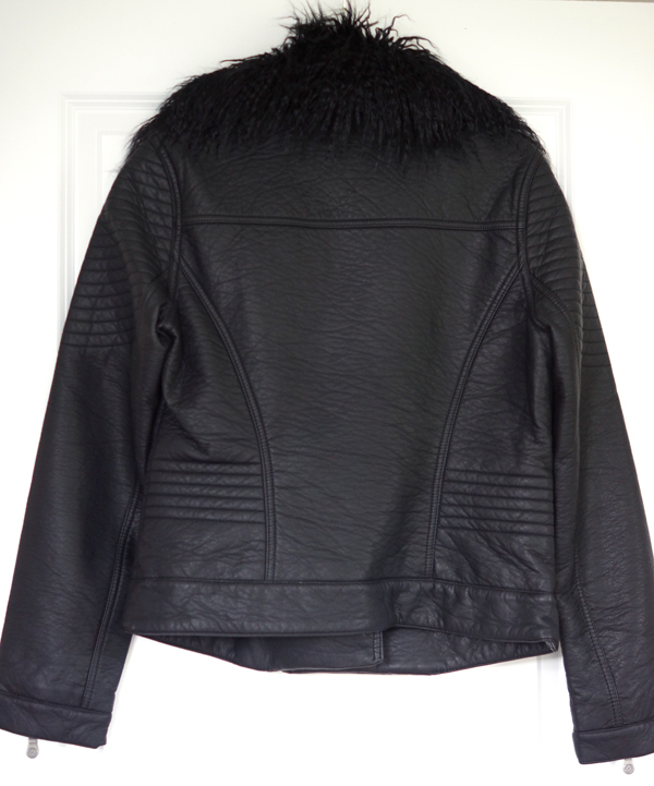 Nicole Miller Faux Leather Biker Jacket, Removable Faux Fur, MSRP $120, NWT, XS