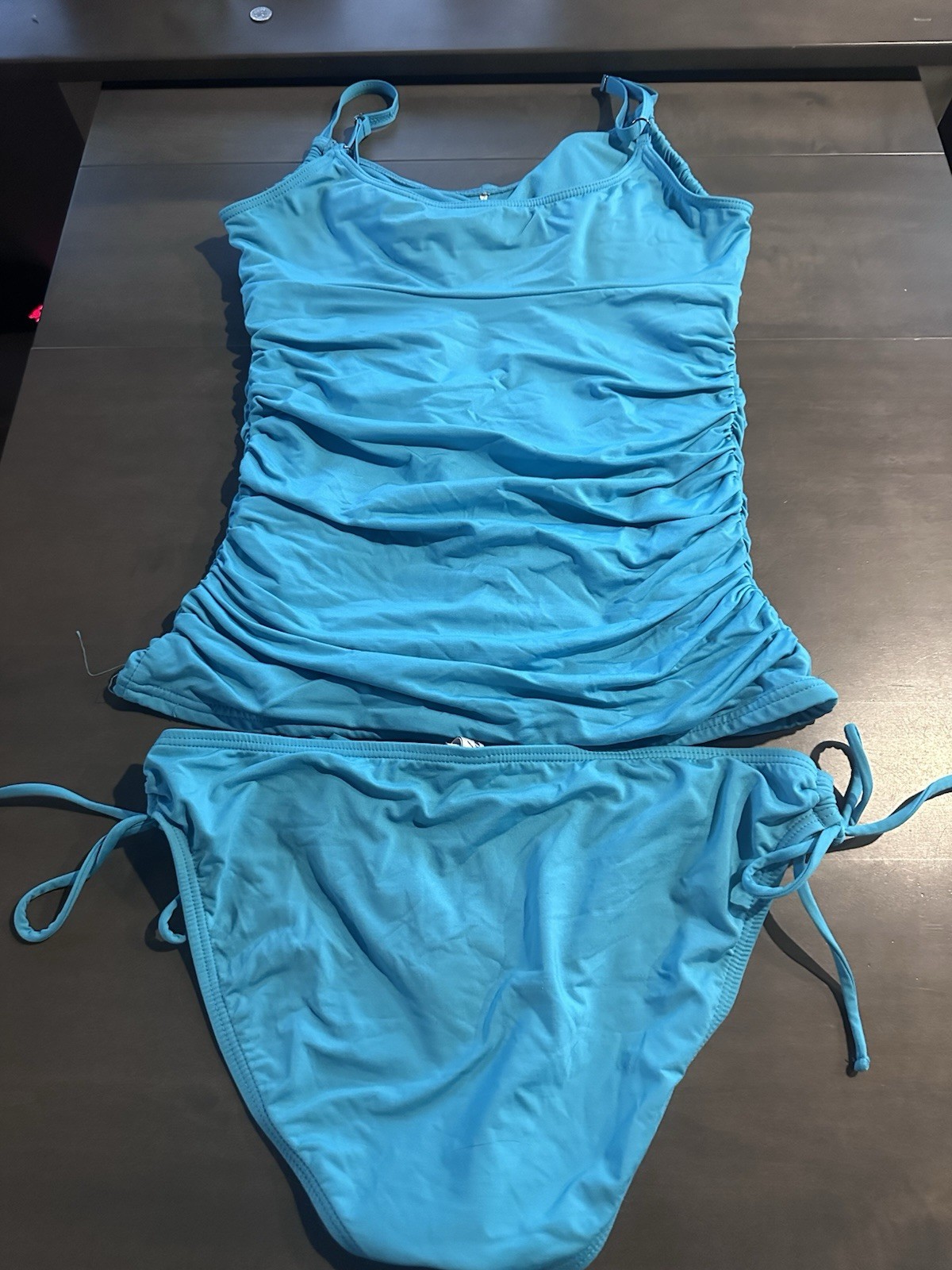 Kenneth Cole Women’s Two Piece Turquoise Blue Swim Suit Size Med