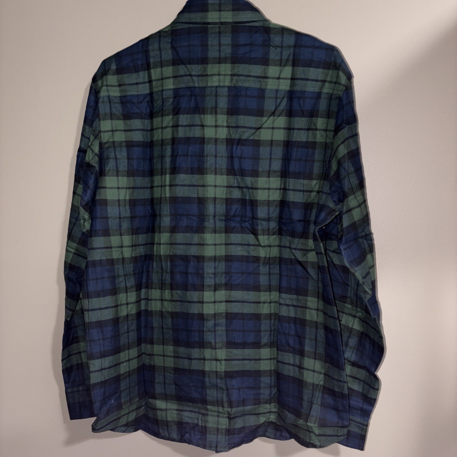 Tacvasen Men’s Long Sleeve Flannel Shirt Color: Green Plaid Size: M NEW!