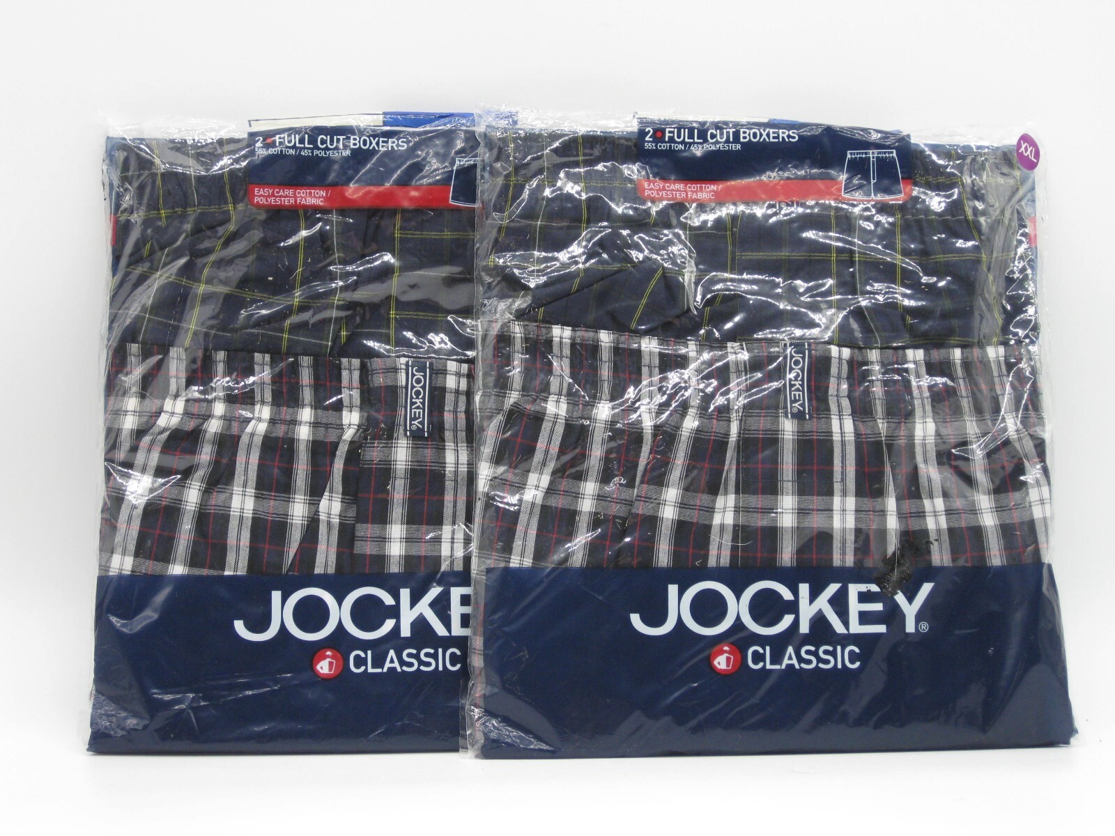 JOCKEY CLASSIC PLAID MEN’S BOXERS SIZE XXL 2XL 44 46 WAIST 4 PACK