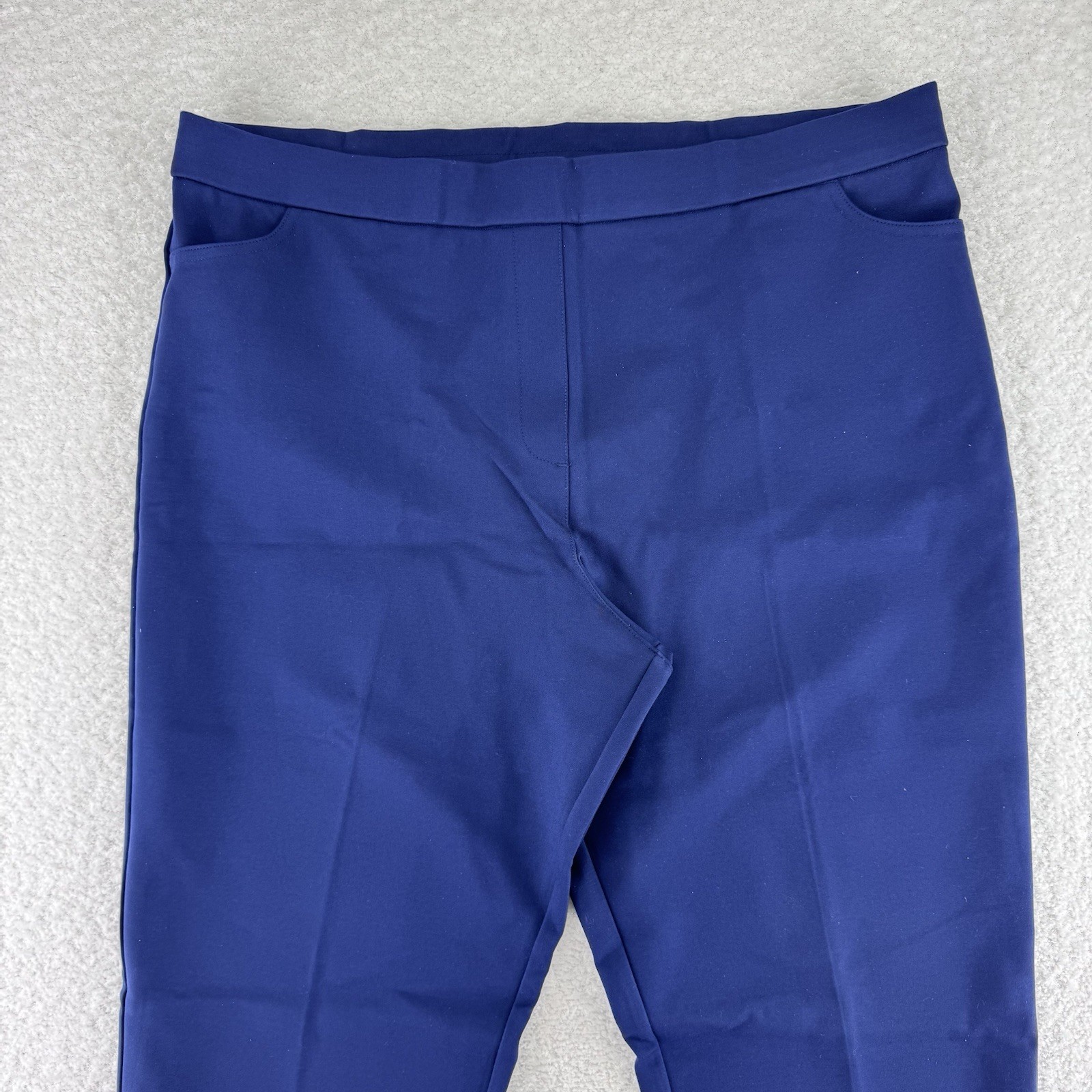 GRAVER Susan Graver Status Stretch Slim Leg Ankle Pants Size 1X Navy Blue
