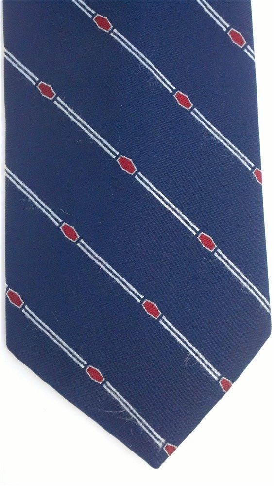 Friedin Co. Men’s Striped Neck Tie Silk Navy Blue Skinny 3 1/8″ x 55″