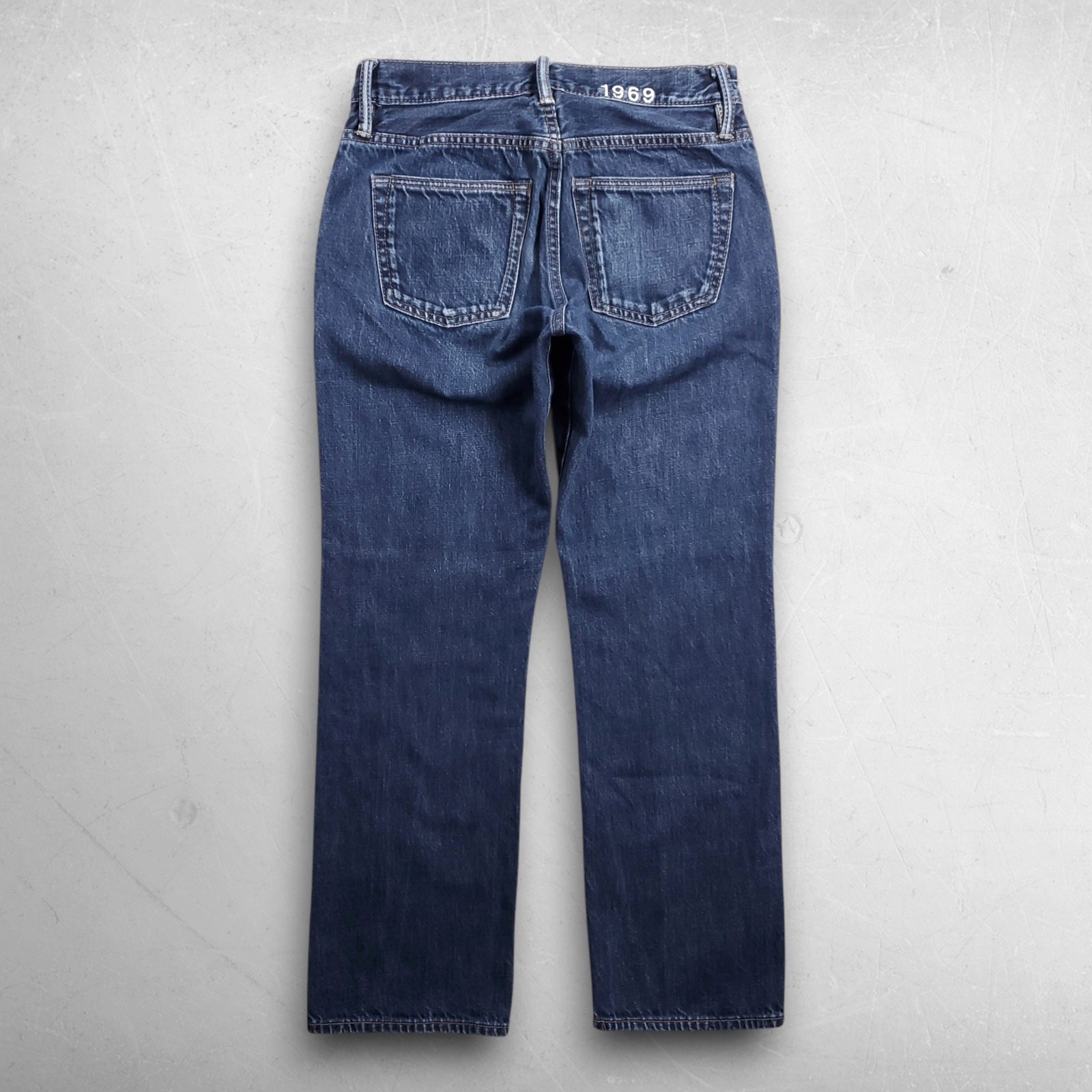 Gap 1969 Standard Jeans Mens 28×30 Blue Dark Wash Straight Leg Preppy Classic