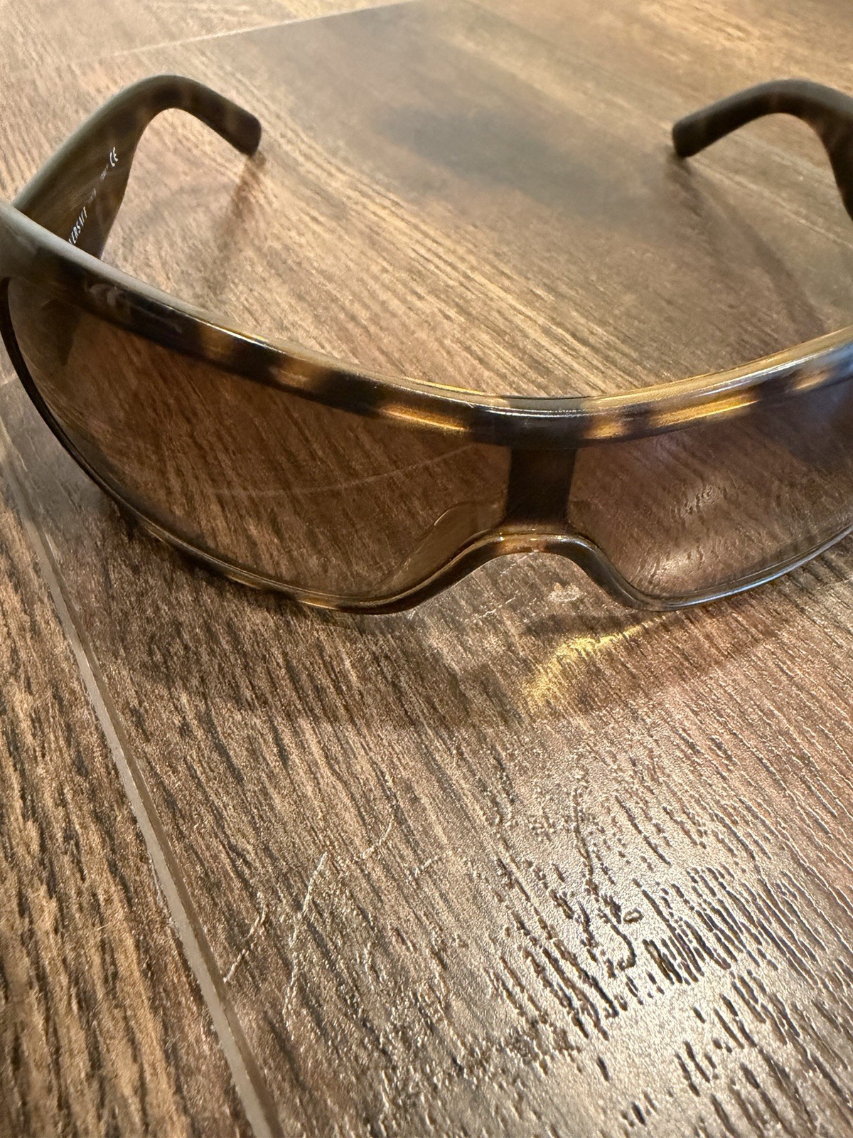 Versace MOD 4098 Shield Sunglasses Tortoise Shell Brown Gradient Lens Women