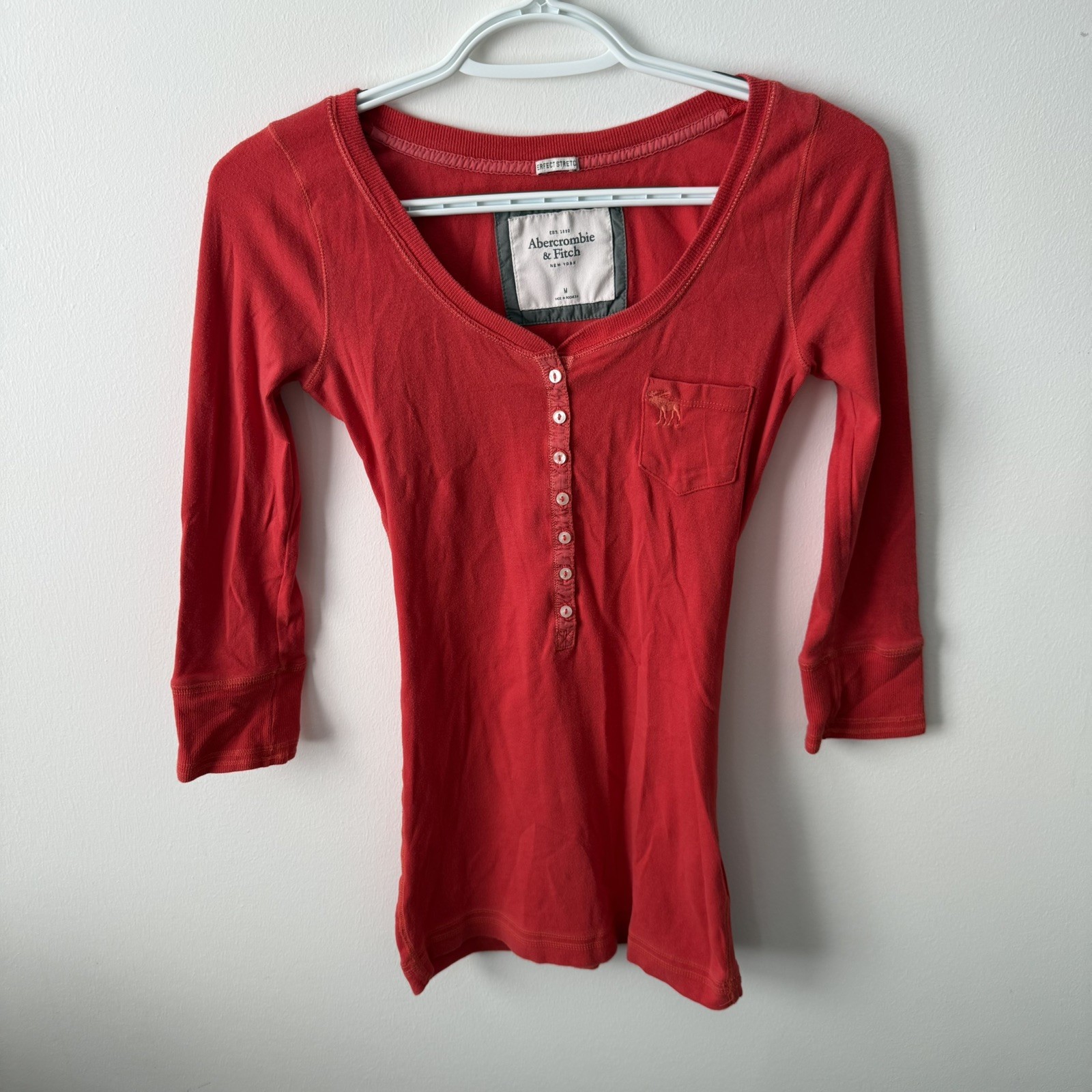 VTG Y2K Abercrombie & Fitch Henley Top Sz M Bella Swan Elena Gilbert Whimsigoth