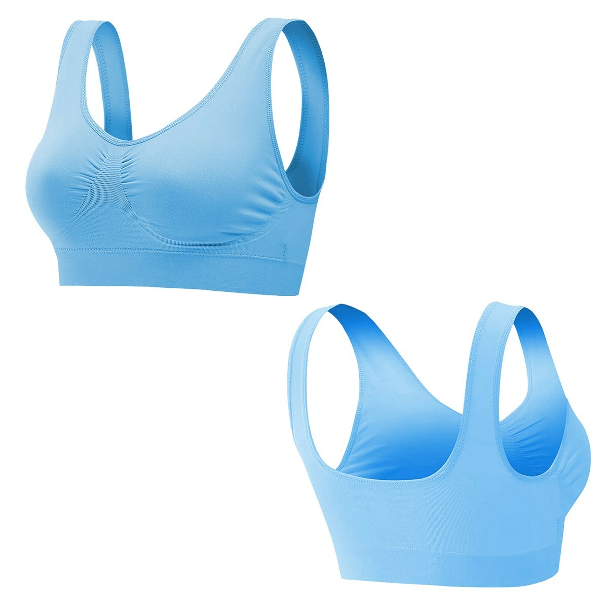 3Pack Sport Bras Seamless Wire Free Weight Support Tank Sports Yoga Sleep Bra US