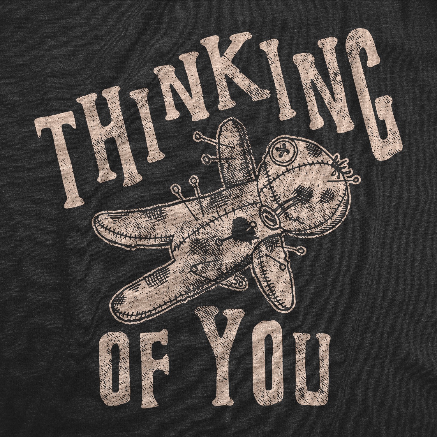 Mens Thinking Of You T Shirt Funny Voodoo Doll Graphic Novelty Tee