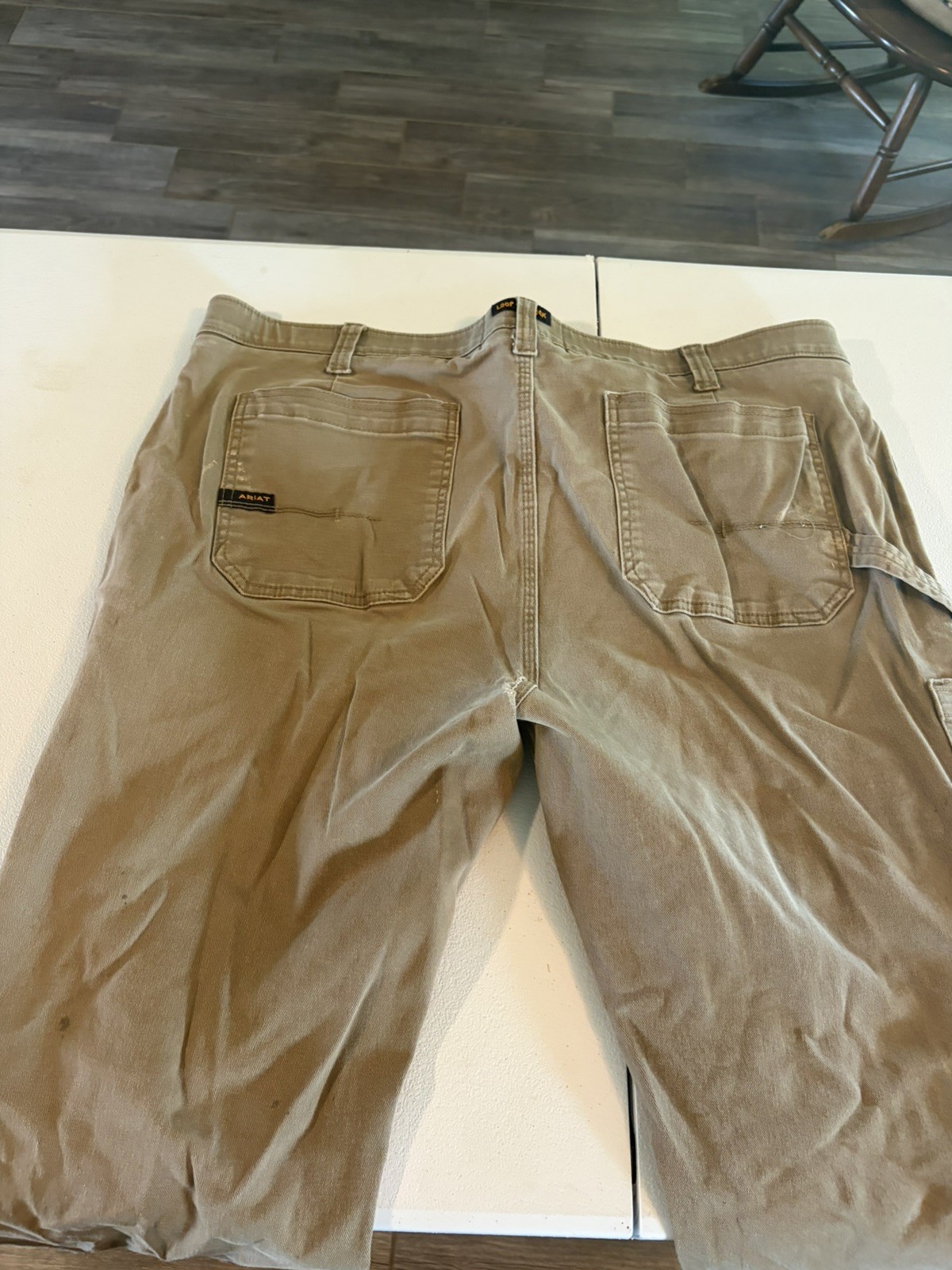 ARIAT Rebar M4 Low Rise Boot cut Work Pants Mens Khaki Size 40×32