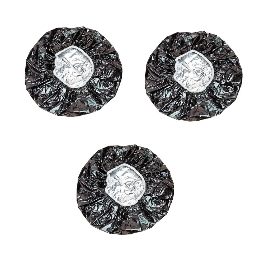 3/6pcs Rose Shower Cap Heat Insulation Aluminum Foil Insulation Hat Elastic Bath
