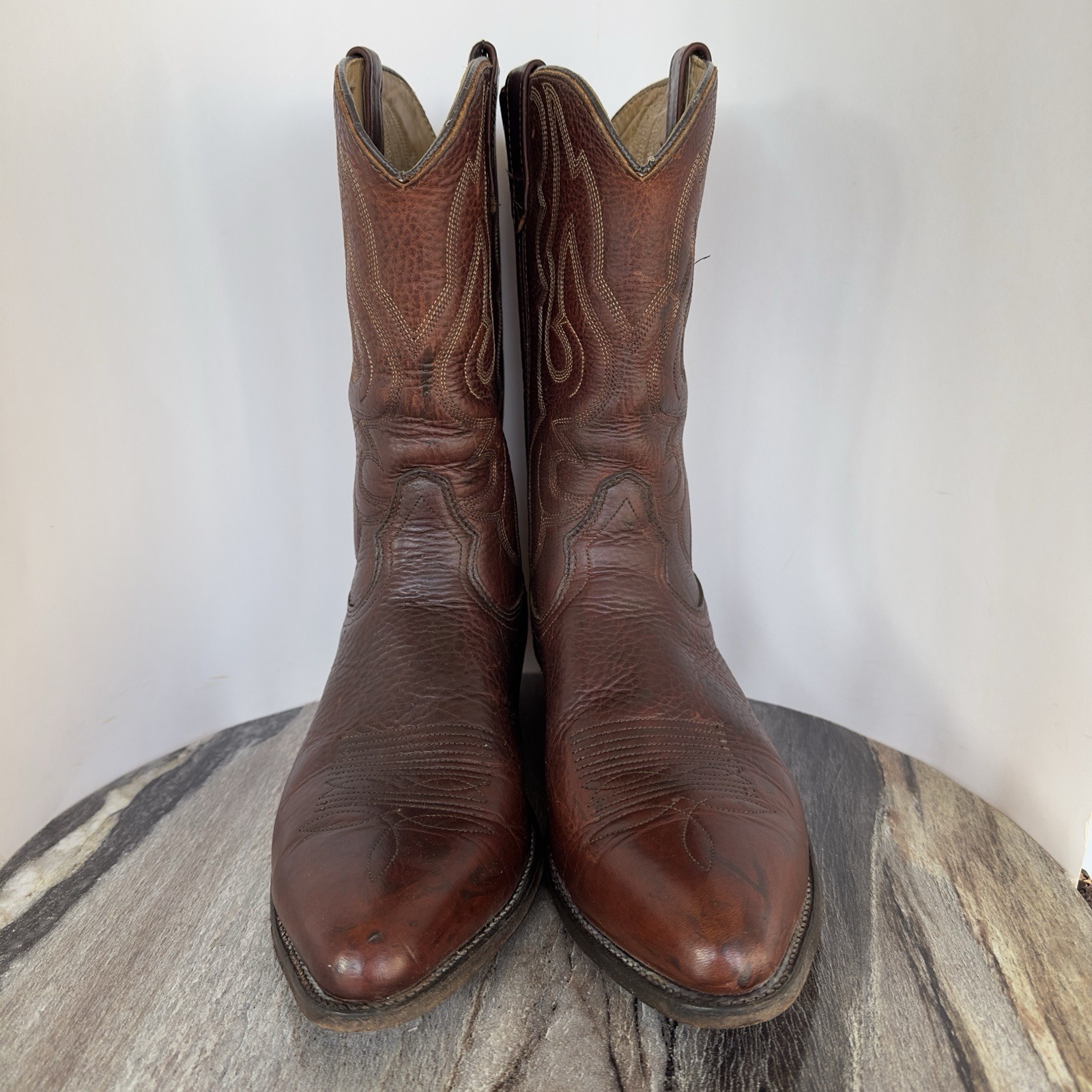 Heritage Cowboy Men 13D Brown Leather Upper Leather Sole Western Casual Workwear