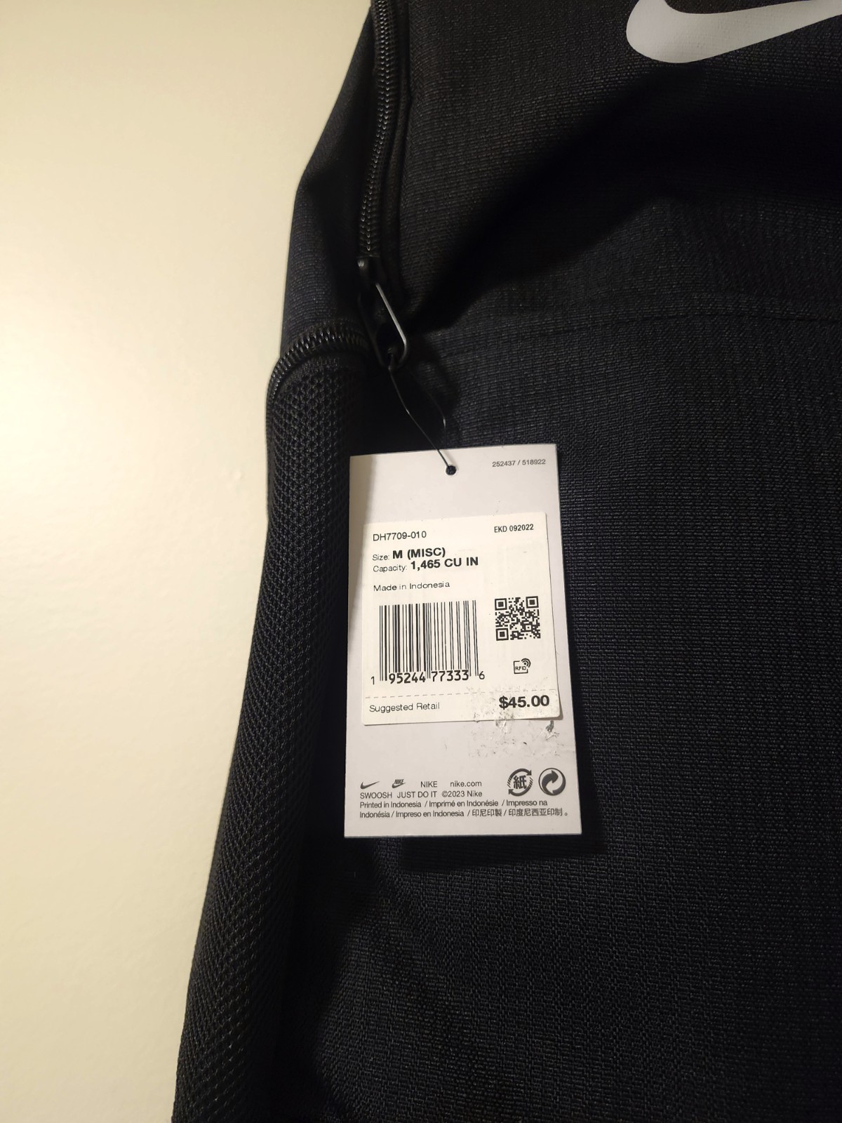 Nike Brasilia 9.5 Training Backpack 24L Medium DH7709-010 Black