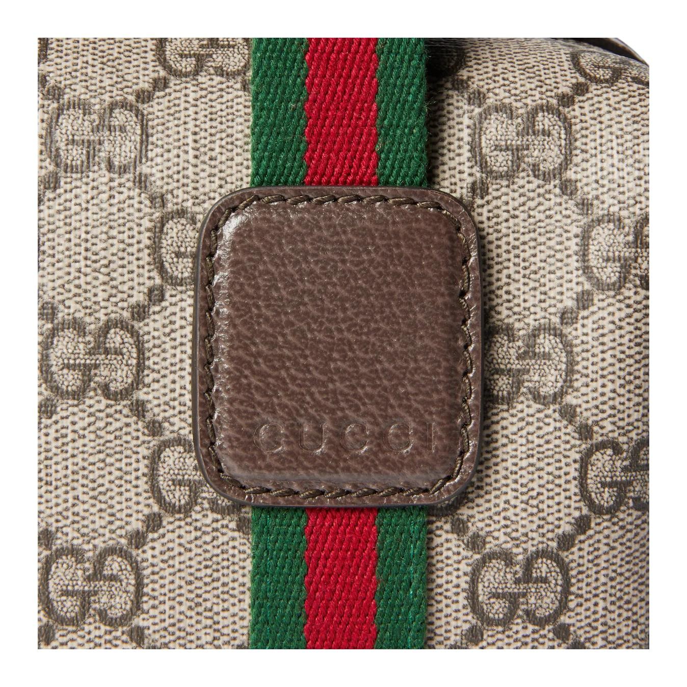 GUCCI GG Monogram Canvas Handbag Mini Unisex Beige Brown 7.9 x 5.1 x 5.1 in