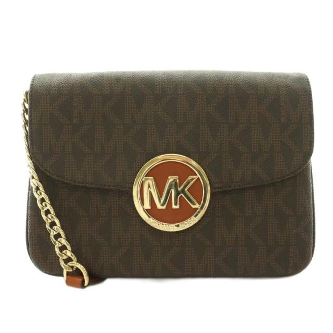 Michael Kors Shoulder Bag Total Pattern Logo Brown Gold Color BB Used 295da445d1
