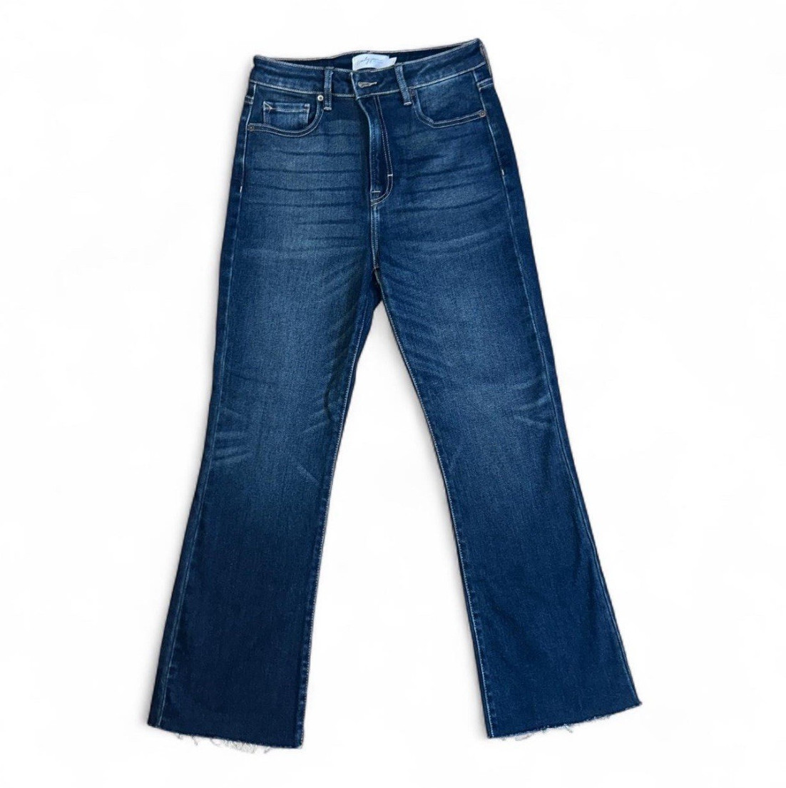 Carly Jean Women’s Blue Medium Wash High Rise Flared Denim Jeans