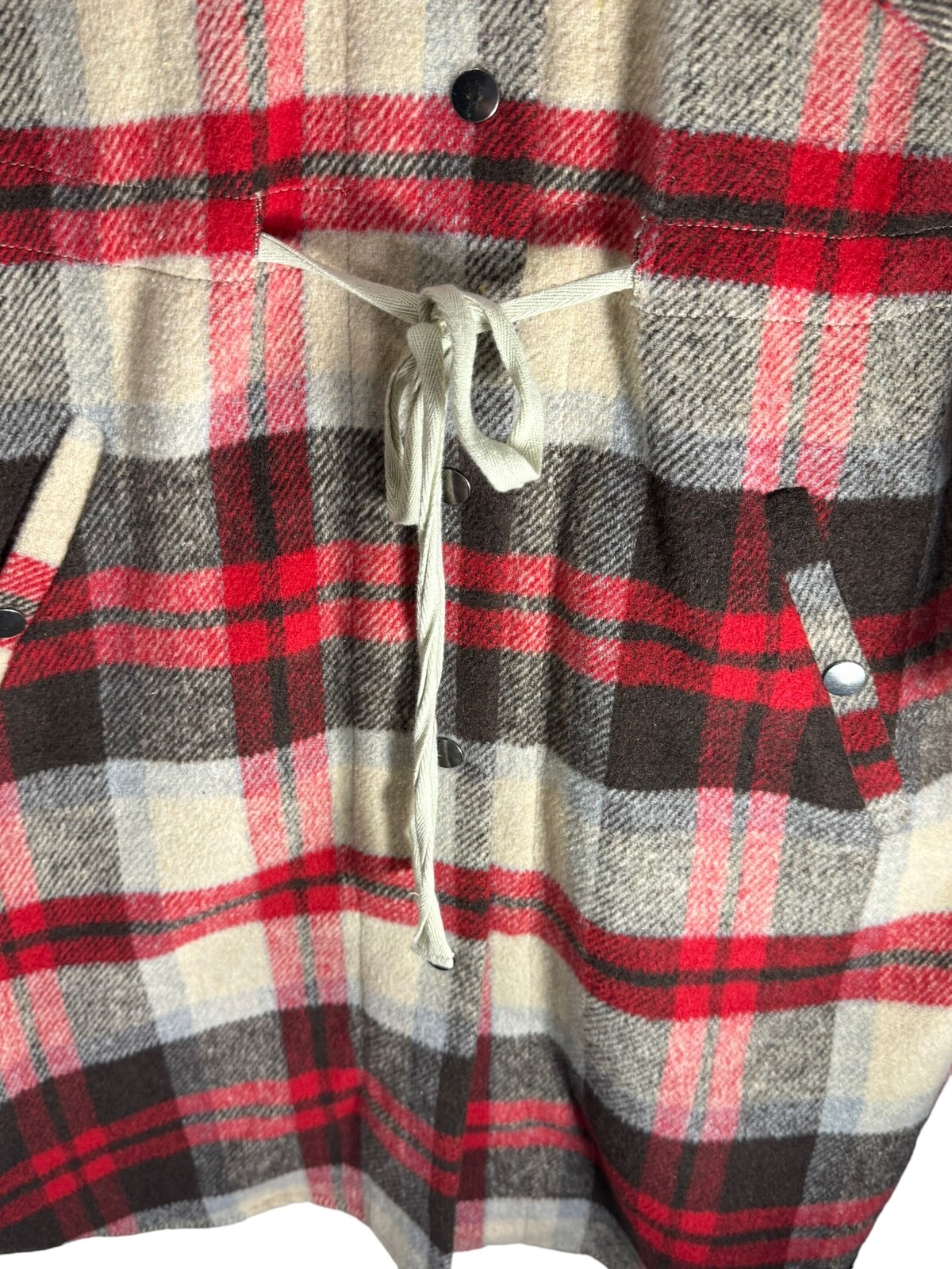 Davi & Dani Women Red Plaid Cardigan Shacket Jacket Soft Flannel Long Medium NEW