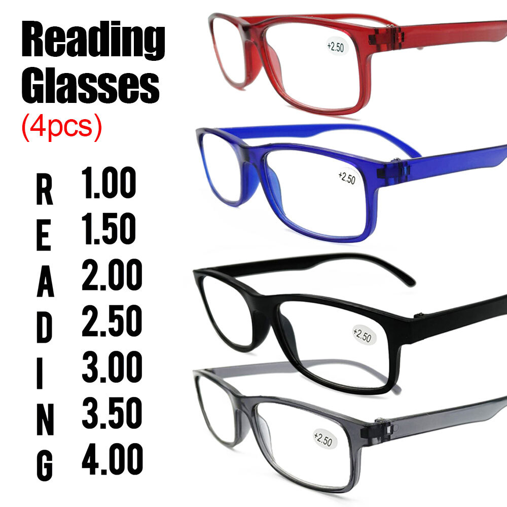 READING GLASSES 4 PACK LOT CLASSIC READER UNISEX MEN WOMEN STYLE BULK LOT