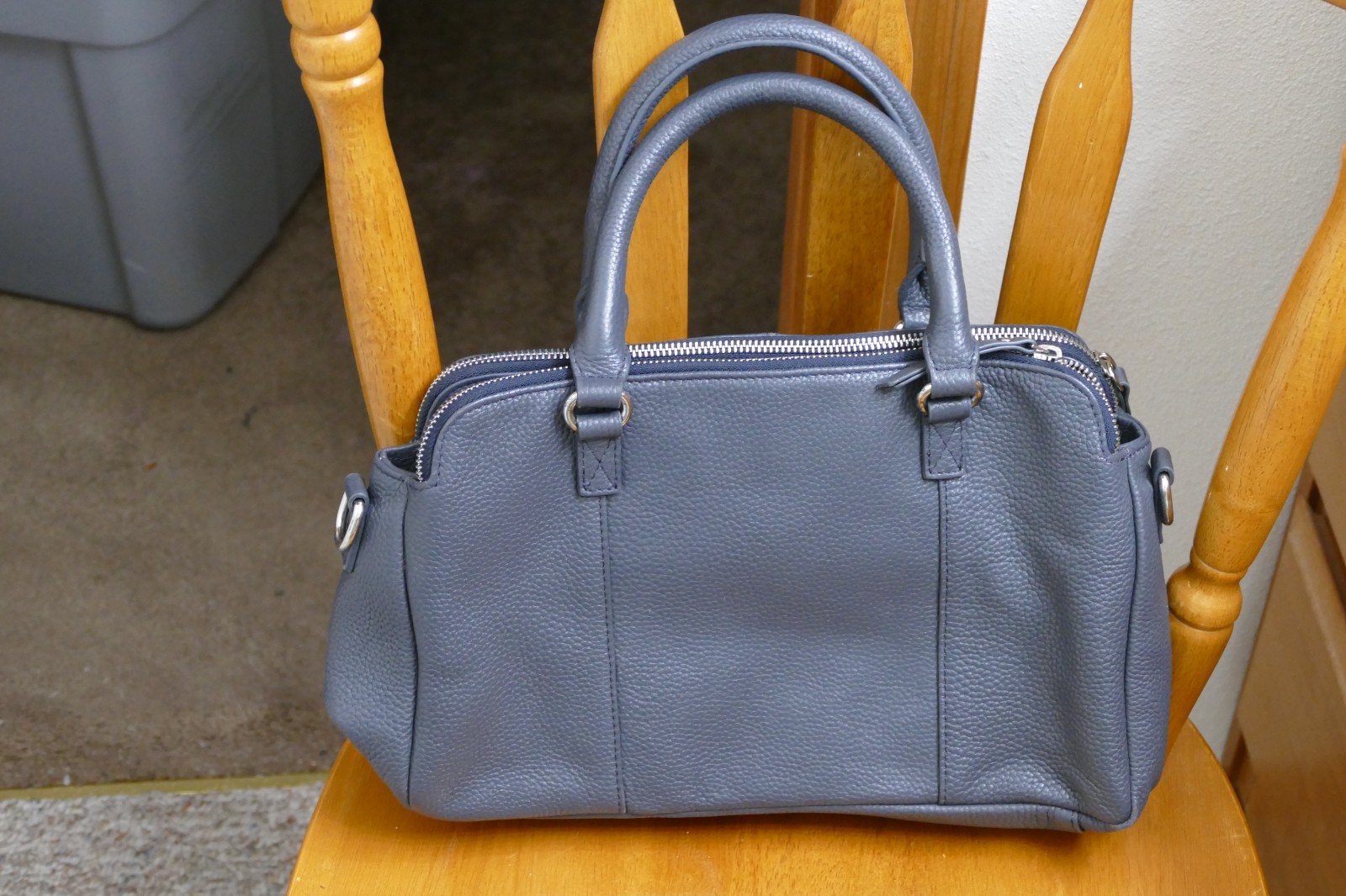 BEAUTIFUL MANCINI ITALIAN LEATHER PURSE HANDBAG SHOULDER BAG 14X8 BARLEY USED