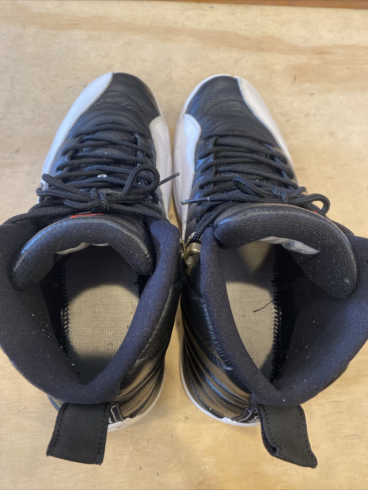 1168) Nike Air Jordan XII 12 Retro Playoffs CT8013-006 Black/White Men’s Size 10