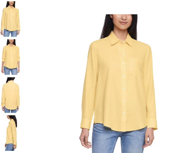 Gap Women’s Linen Blend Button-Down Shirt- Asst Colors/Sizes