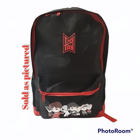 NWT BTS TinyTan Chibi Characters Backpack Black/Red