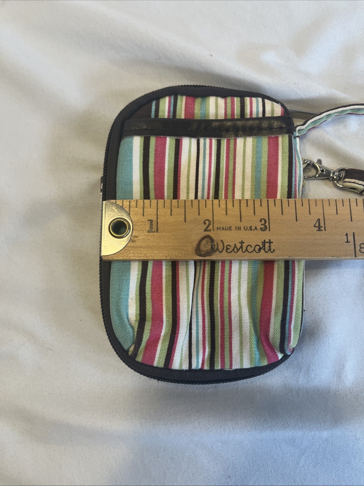 Initials Inc Wristlet Wallet Colorful Stripe ID Holder 5.5 x 3.5 Inches
