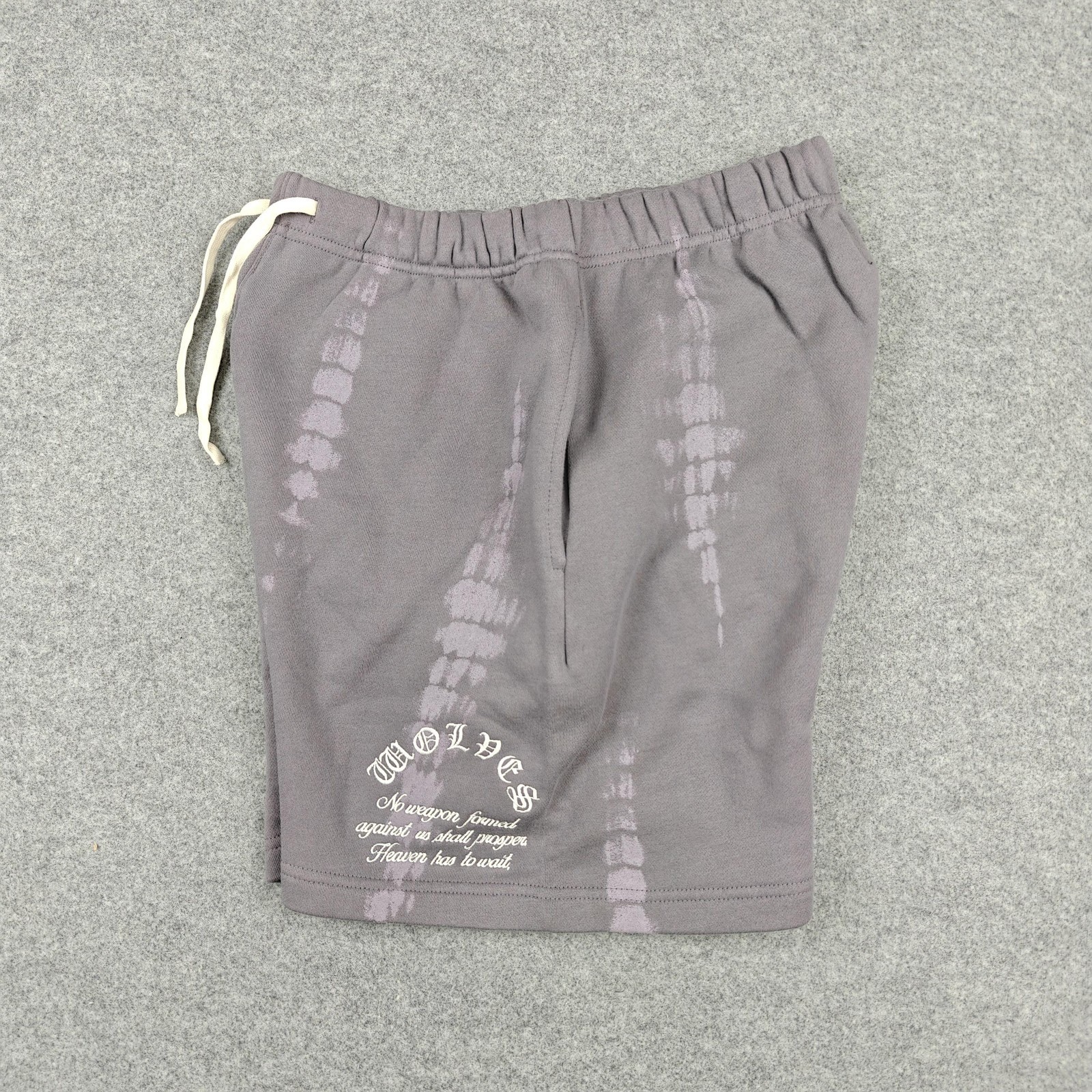 Darc Sport Sweat Shorts Mens Medium Gray Fleece Tie Dye Wolves Nirvana Serpent
