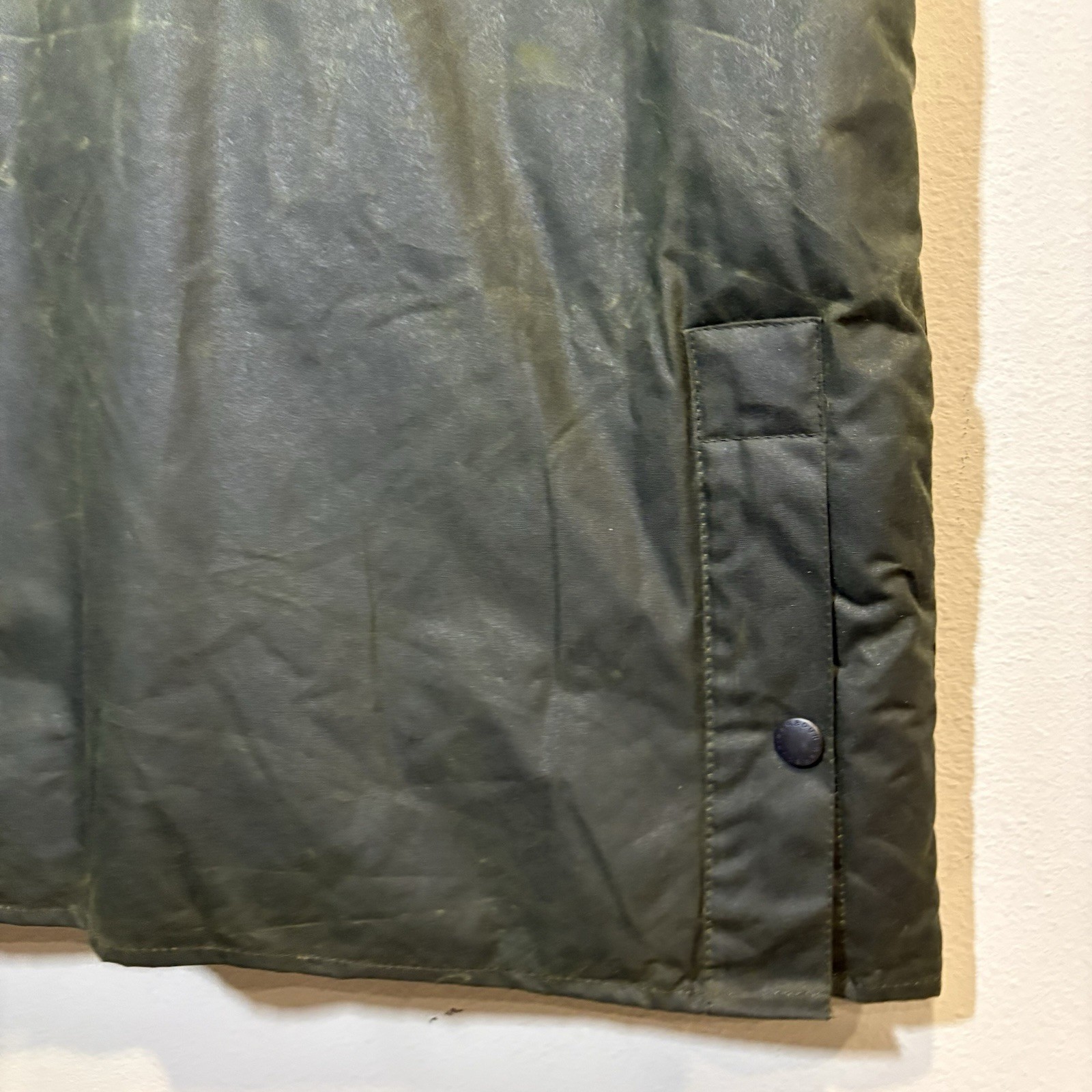 BARBOUR – A22O WESTMORLAND WAX COTTON VEST SAGE MADE IN UK Size XL Rare Zip Up