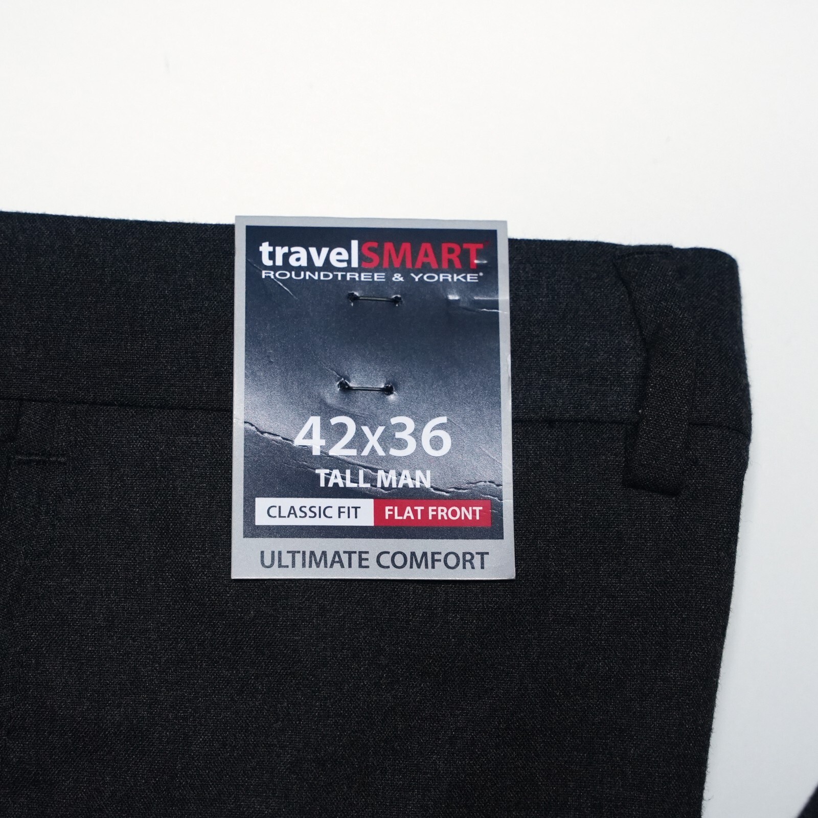 Roundtree Yorke TravelSmart Pants XLT 42″x36 Tall Charcoal Easy Care Comfort NWT