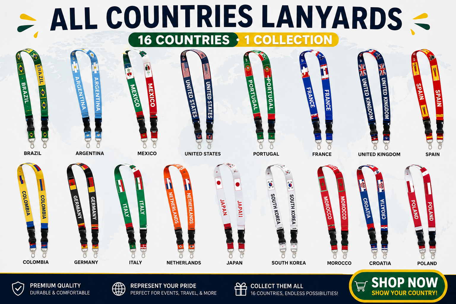 Fifa World Cup country lanyards