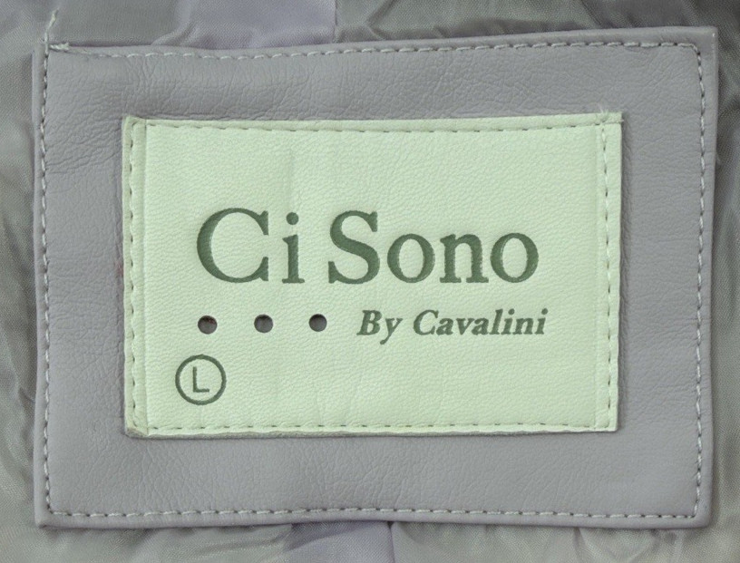 CI SONO By CAVALINI Jacket Womens Large 100% Vegan Leather Lined Moto Lavender