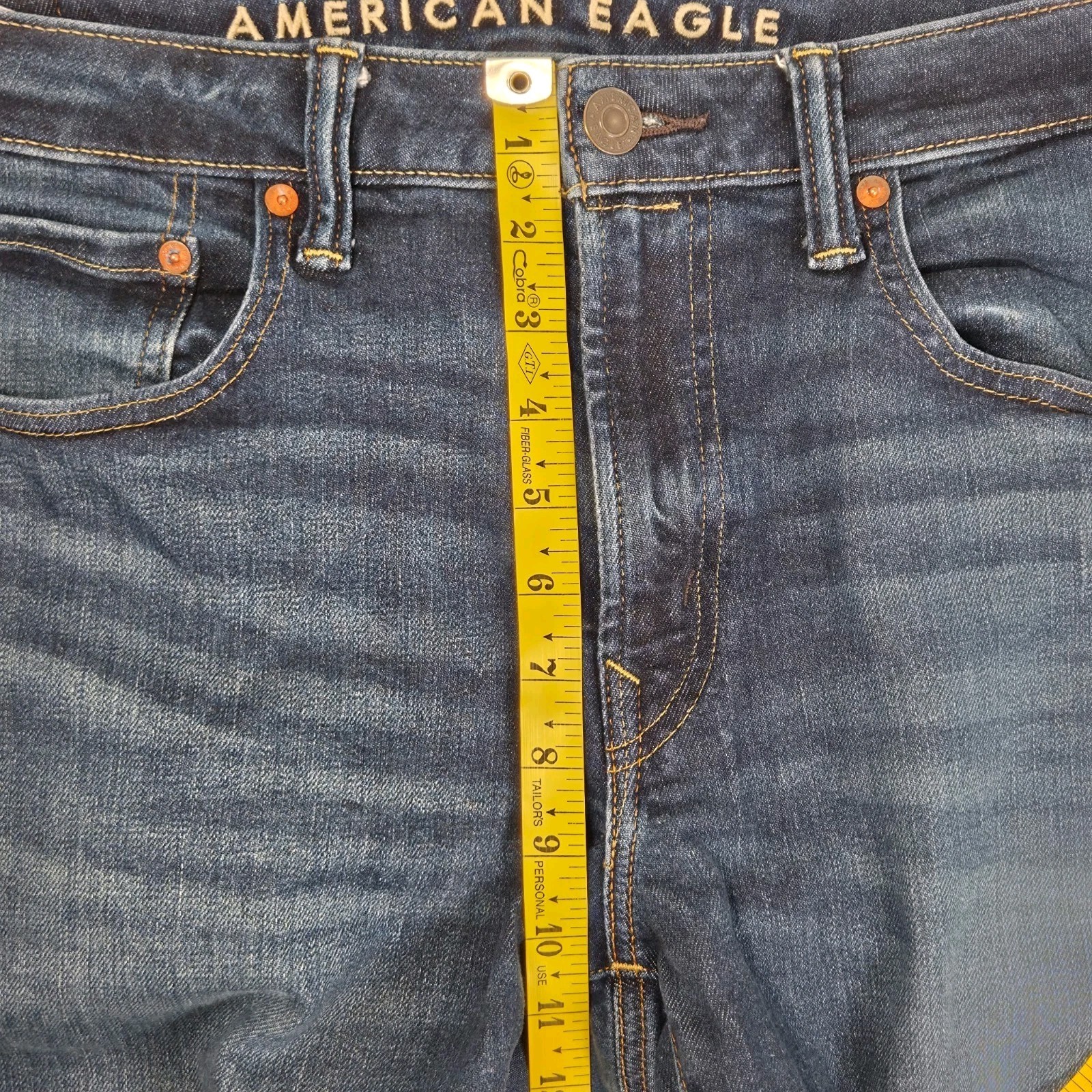 American Eagle Air Flex Slim Straight Jeans Men’s 36 X 32 (Tagged 34×32) Wiskers