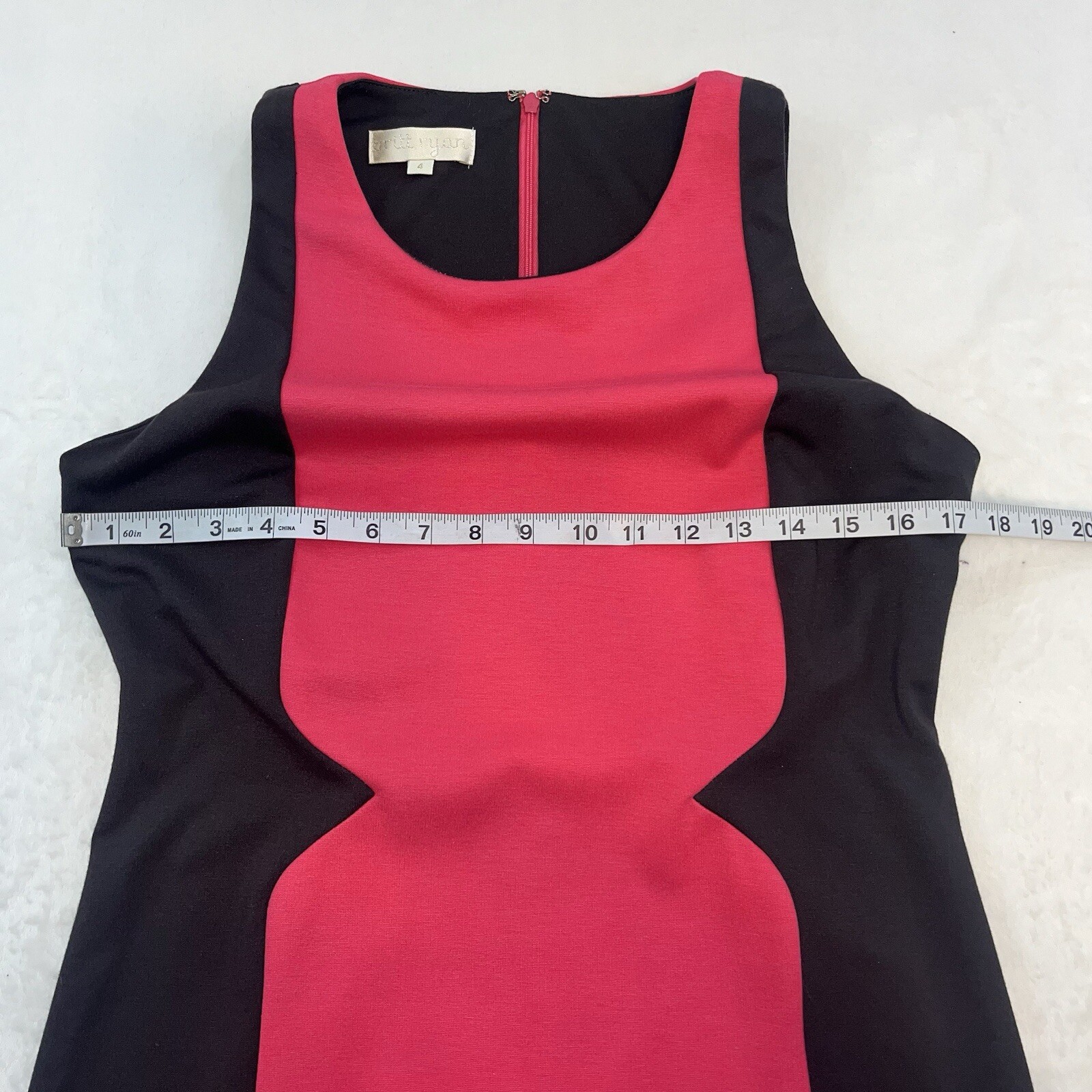 Britt Ryan Sheeth Dress Pink Gray Sleeveless Womans Sz 4 Body Contour Ponte Knit