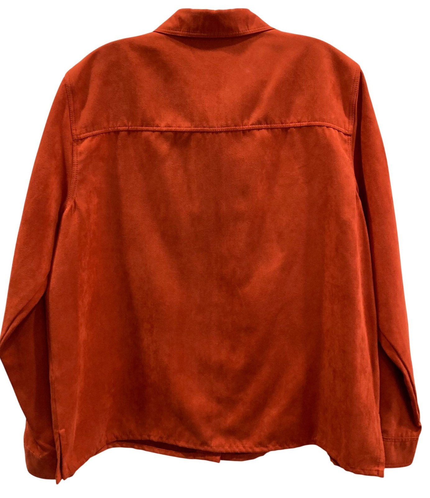 Alfred Dunner Faux Suede Jacket 14P Orange Vibrant Colorful Festival Casual