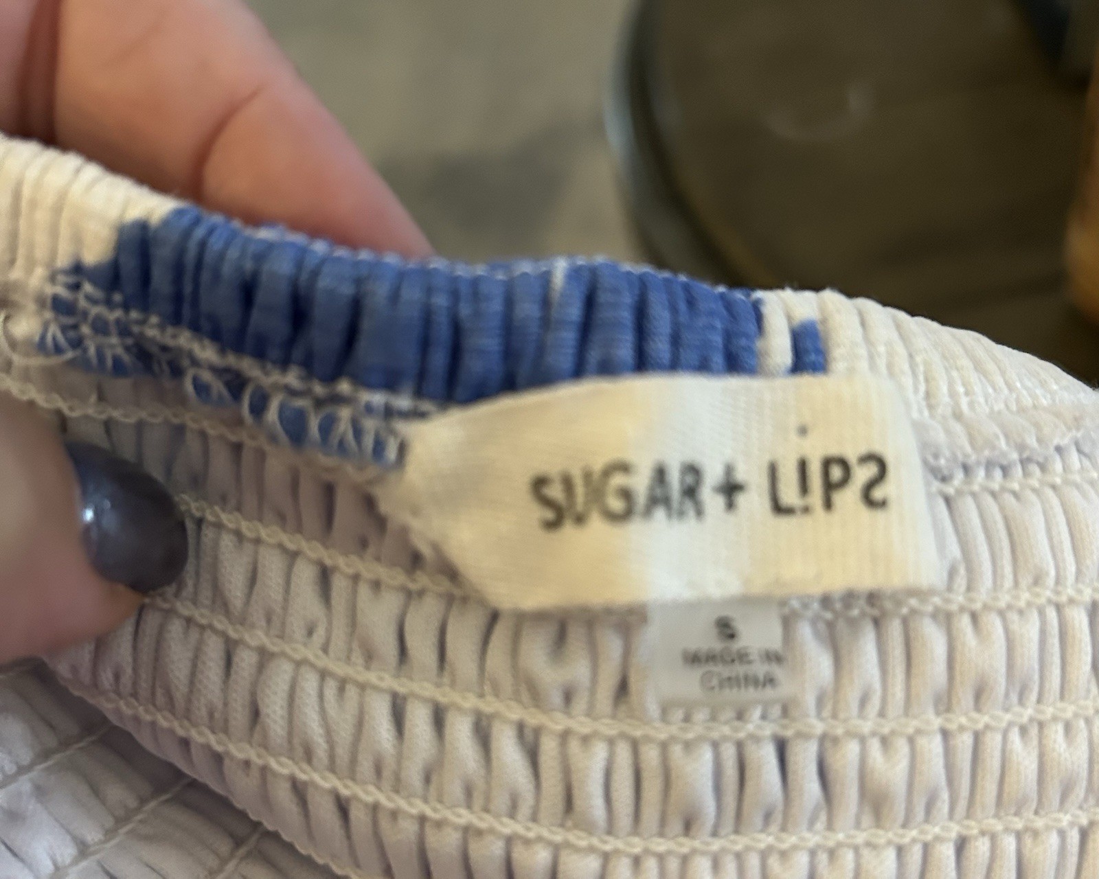 Sugar Lips Blue And White Floral Dress Size S