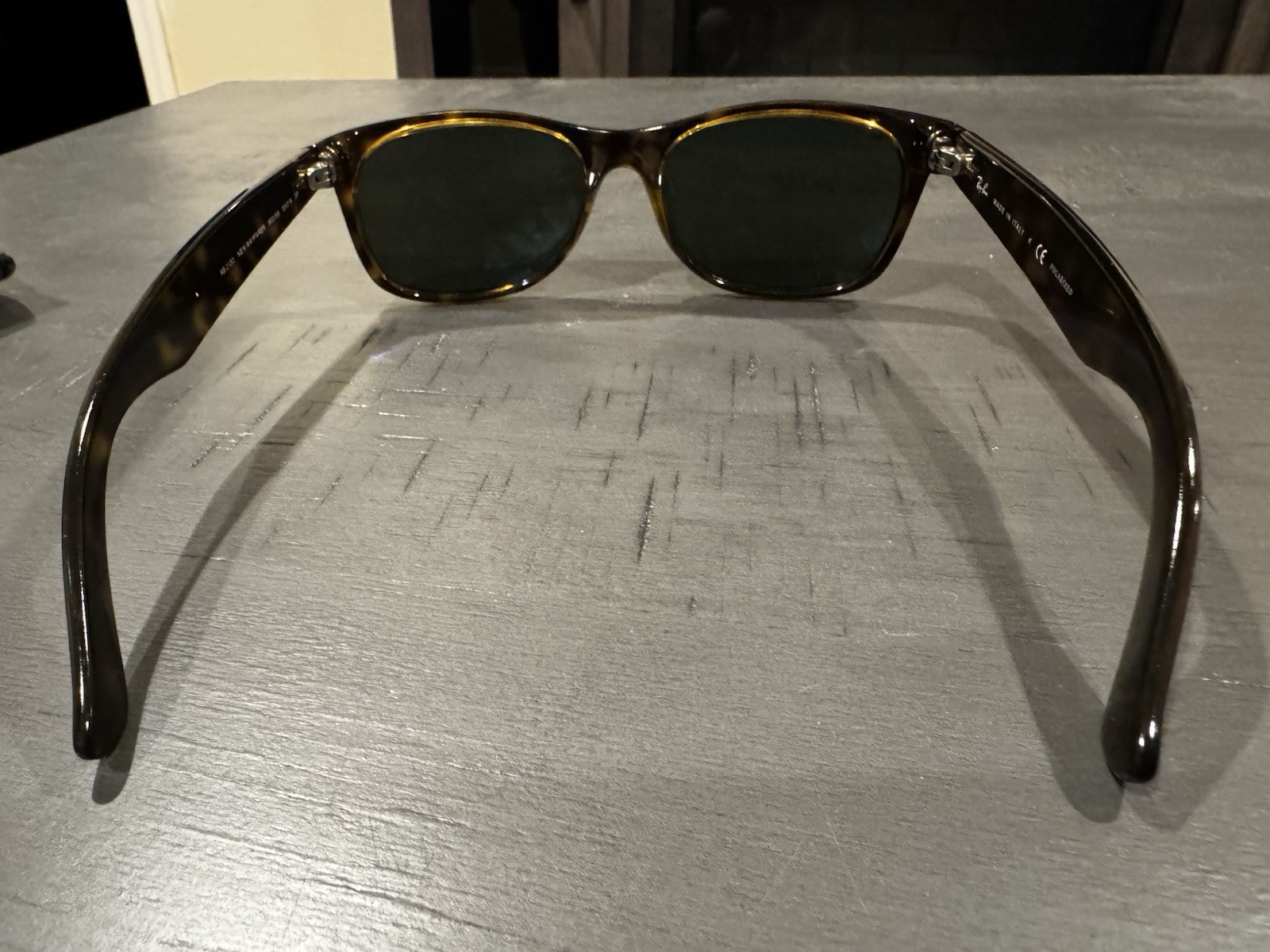 Ray-Ban RB2132 New Wayfarer Polarized Tortoise Brown/Green Sunglasses 145mm