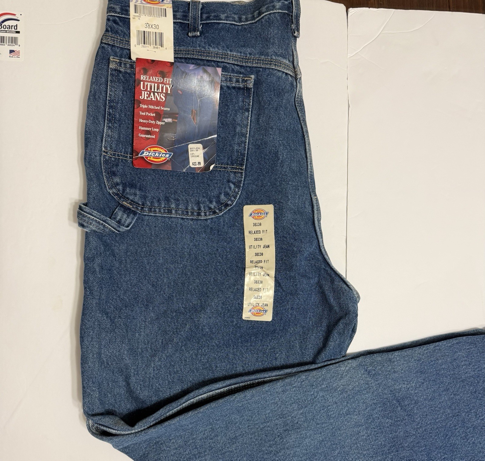 Men’s Jeans Dickies Blue Sz 38×30 NWT Denim Carpenter Relaxed Fit Dead Stock