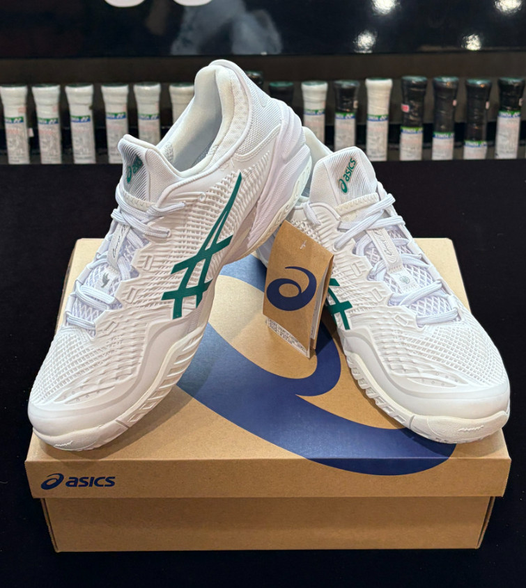 ASICS Court FF 3 Novak White Pitch Green Mens Tennis Shoes 1041A361-100