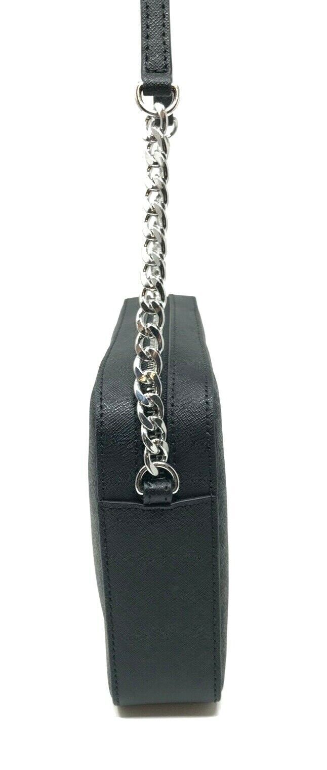 Michael Kors Jet Set Item Large East West Black Signature Crossbody Chain Bag