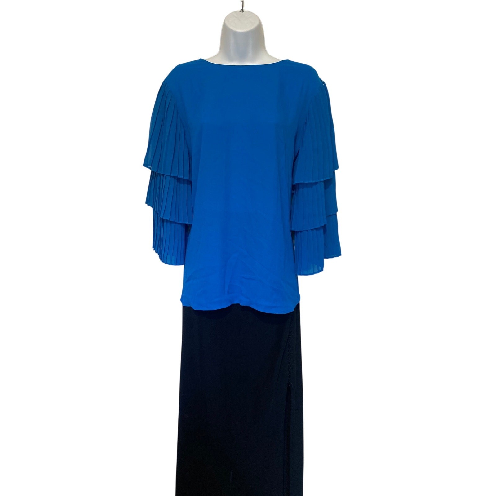 Y2K Worthington Women Plus XL Blue Ruffle Sleeves Flowy Fairy Cottagecore Blouse