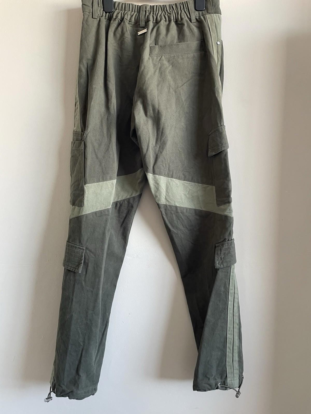 The Couture Club Panelled Cargo Pants Trousers – Khaki/Olive Green S