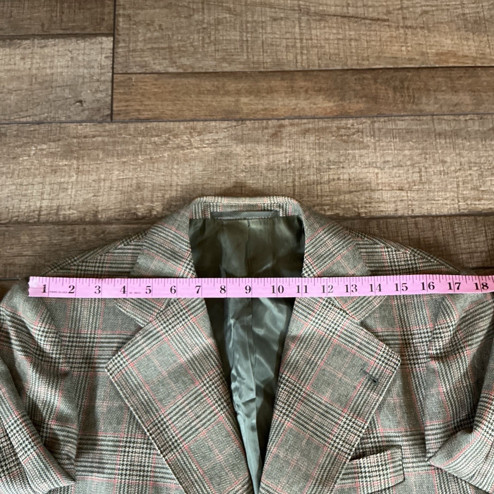 VTG Skopes Trevira Wool Sport Coat Blazer Men’s 40R Green Plaid 3-Button #281219