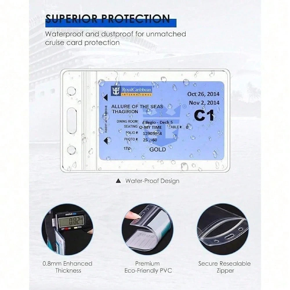 20Pcs Transparent Card Holder PVC Sleeve Waterproof ID Credit SSN Card Protector