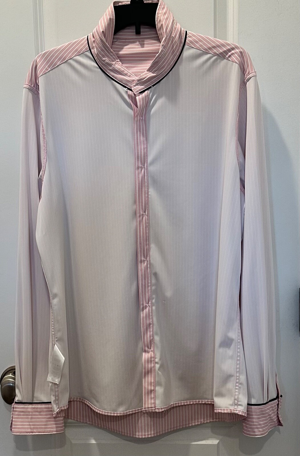 7D 7DIAMONDS PINK STRIPES CAMDEN 4 WAY STRETCH MEN’S DRESS SHIRT XL