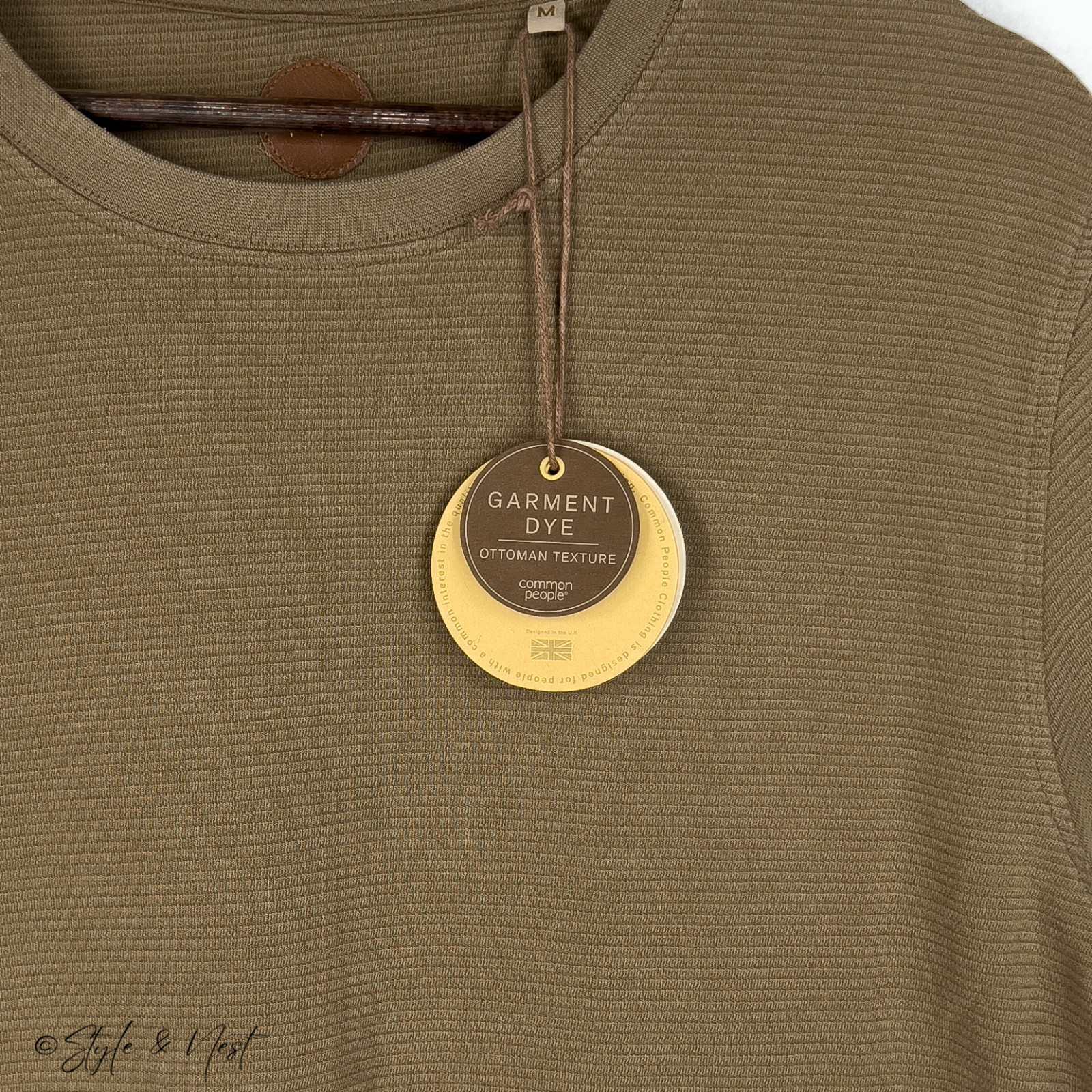 Common People Waffle Knit Tee Medium Coco Brown Cozy Ribbed