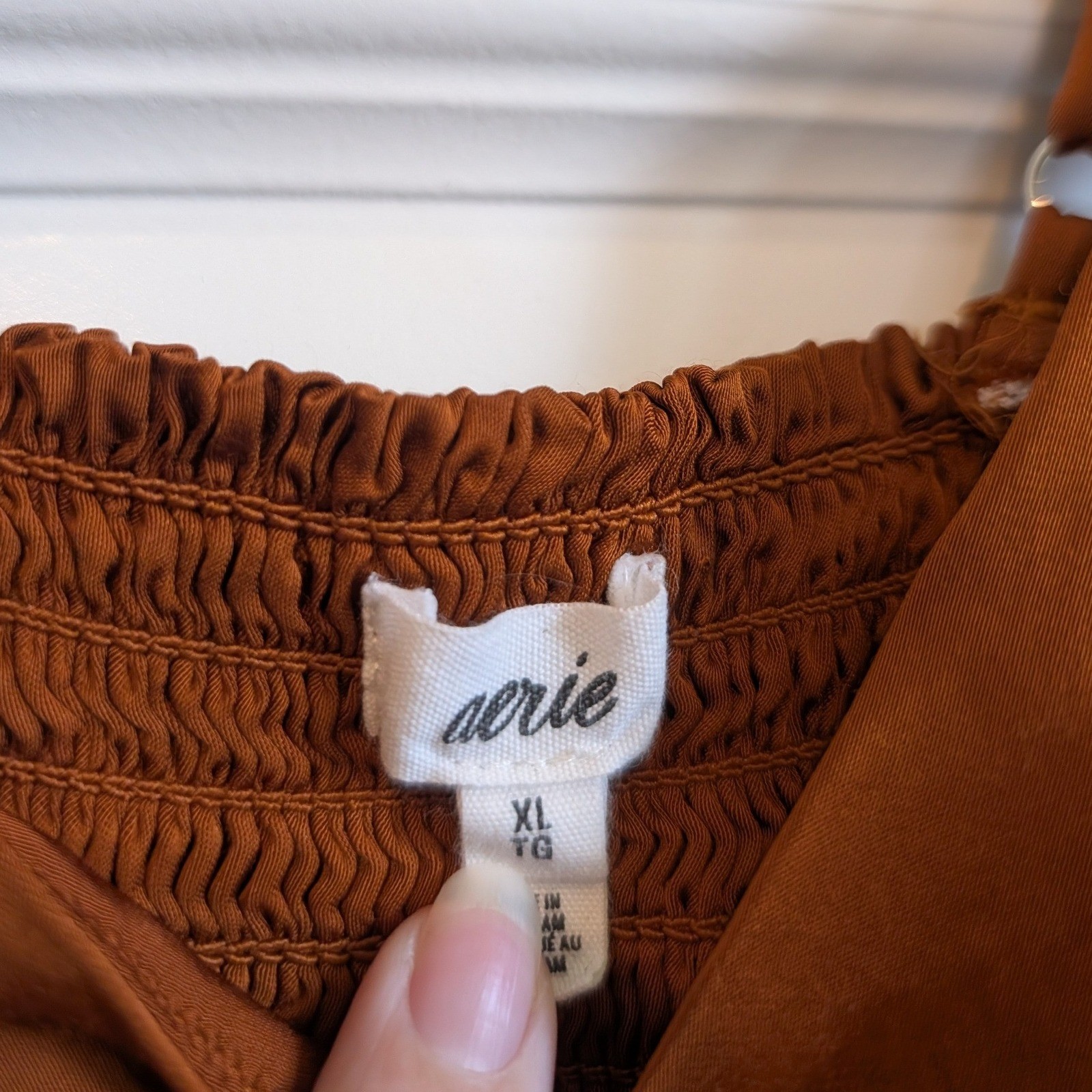Aerie Satin Smocked Camisole Top
