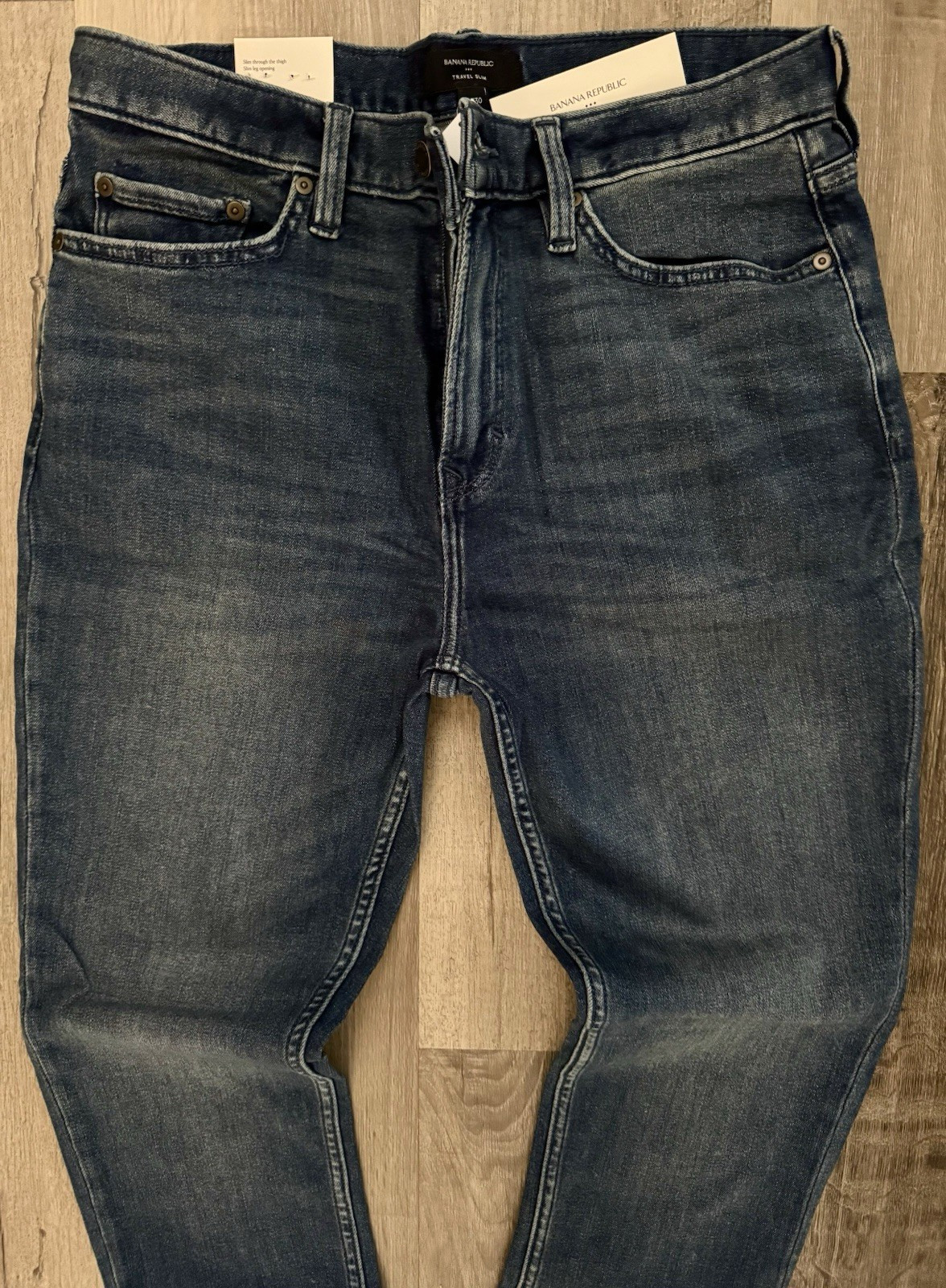 Banana Republic Premium Slim Fit Jeans Men Size 34 X 36 Travel Blue Wash Stretch