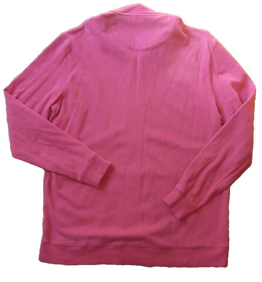 Club Room L Mens Coral Full Zip Collar L/S 2 Front Pockets SweatShirt Great PreO